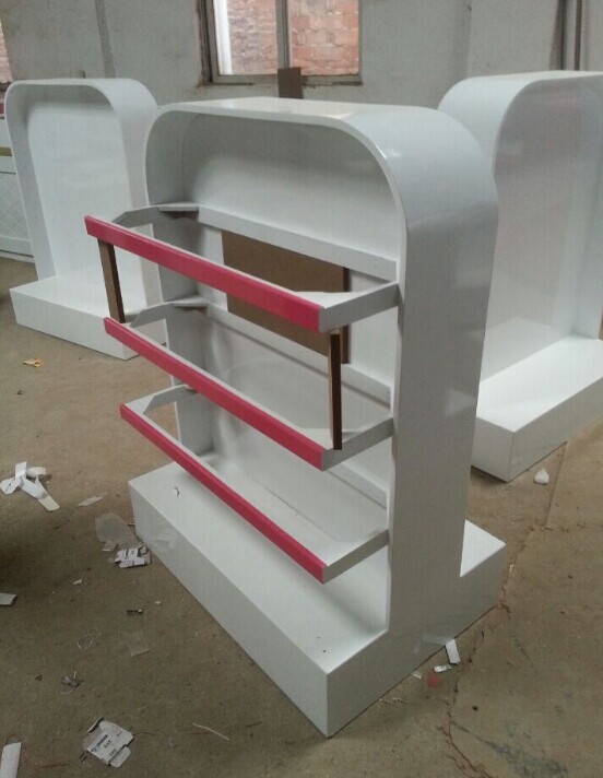 江西化妆品货架，双面中岛烤漆货架